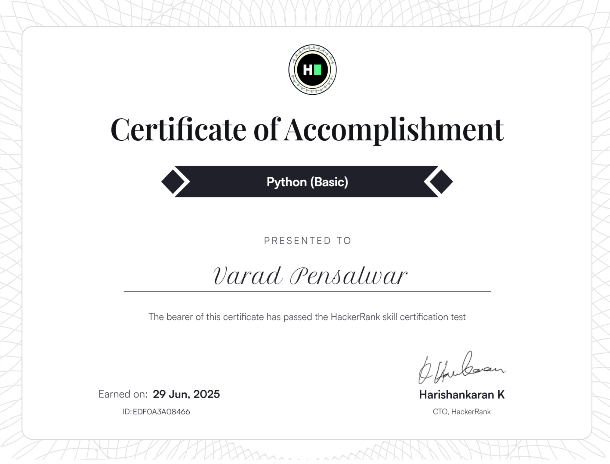 Python Basic Certificate